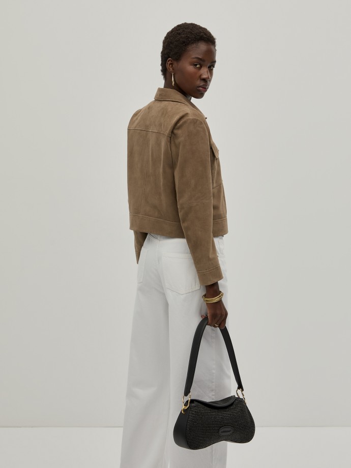 Short suede coat