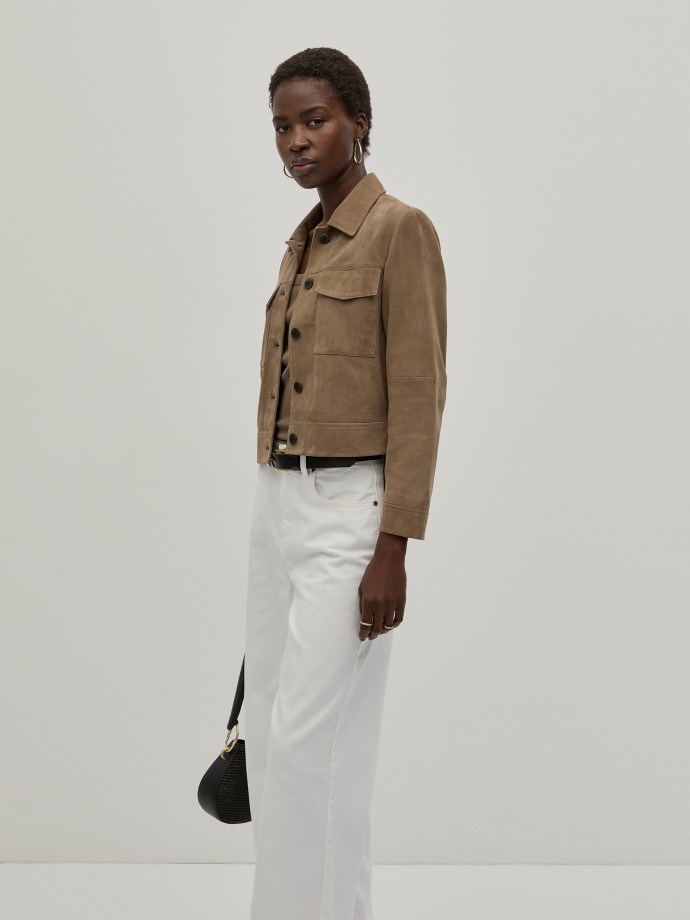 Short suede coat