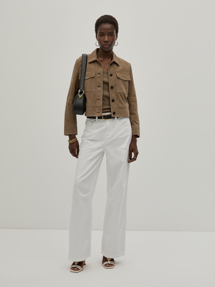 Short suede coat