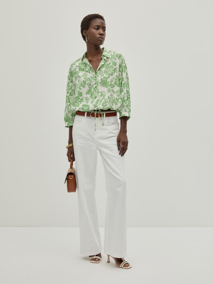 Blusa fluida estampada