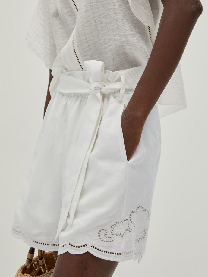 Linen blend shorts