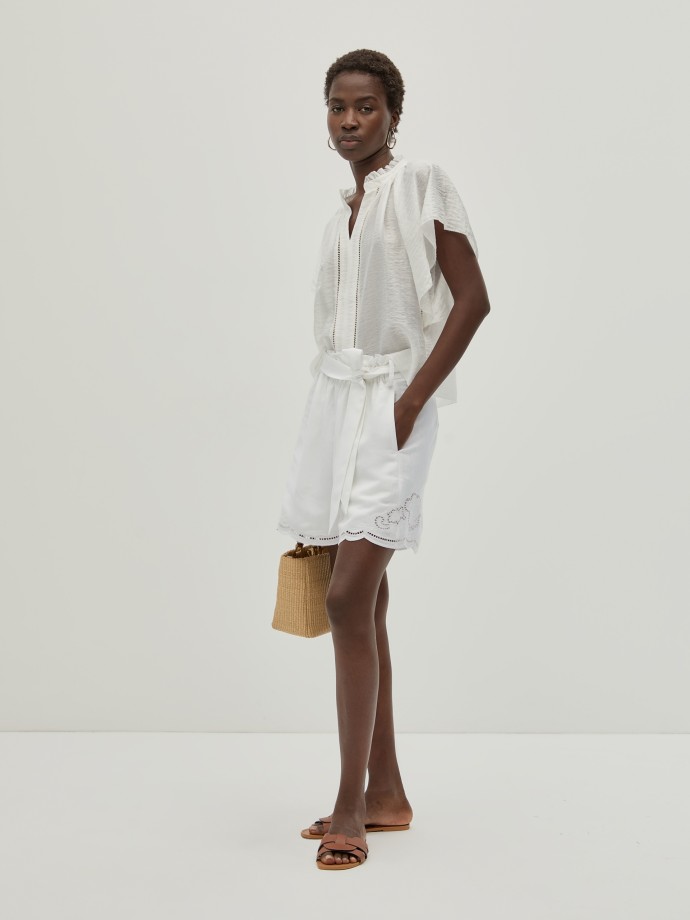 Linen blend shorts