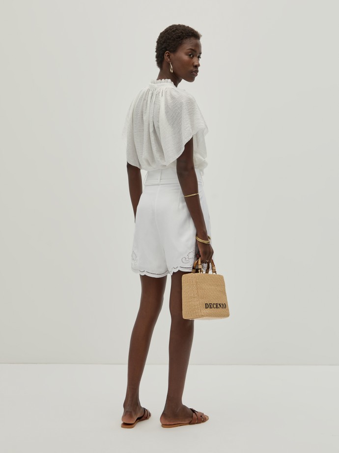 Linen blend shorts