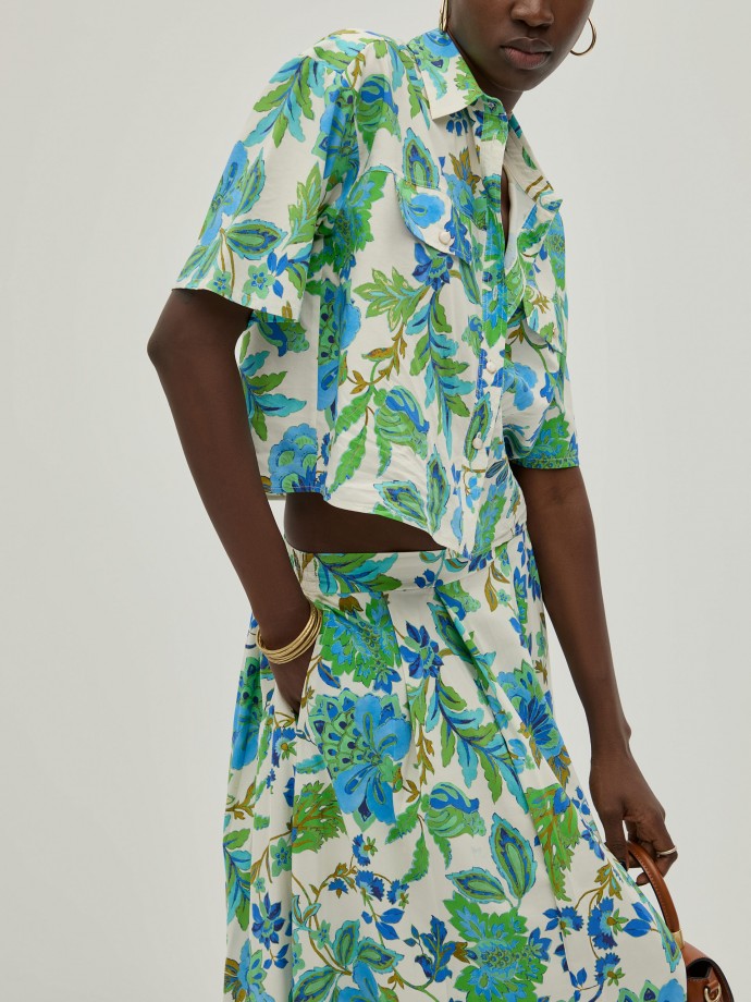 Floral midi skirt