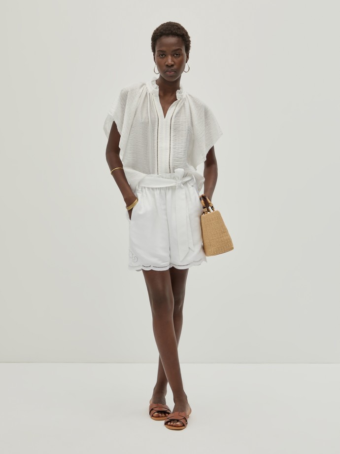 Linen blend shorts