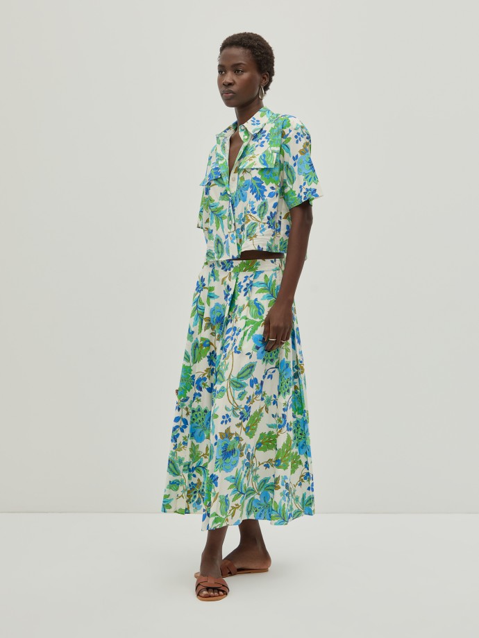 Floral midi skirt