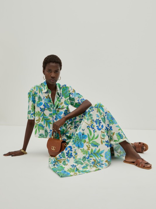 Saia midi floral