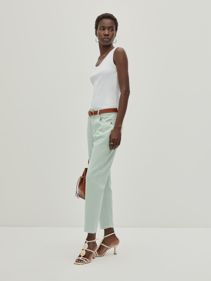 Calas denim em algodo e liocel