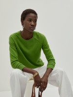 Knitted sweater with cotton and silk