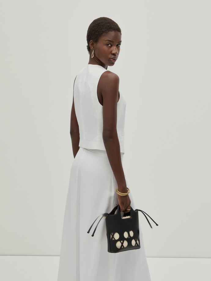 Lyocell and linen vest