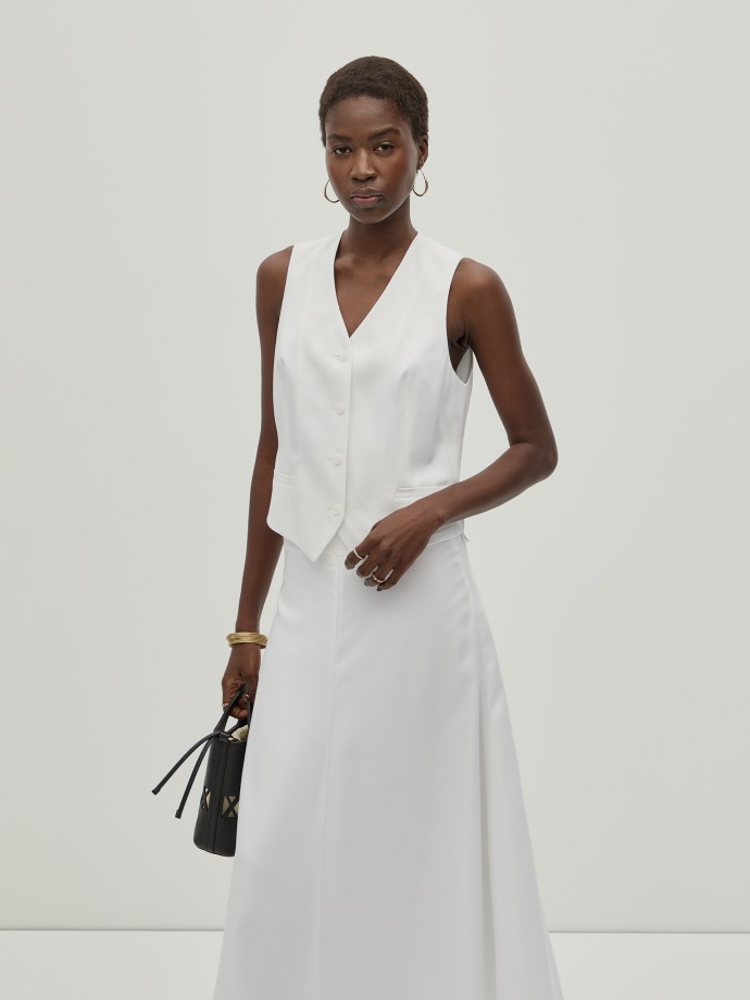Lyocell and linen vest