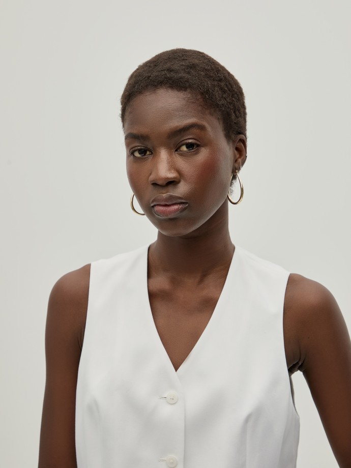 Lyocell and linen vest