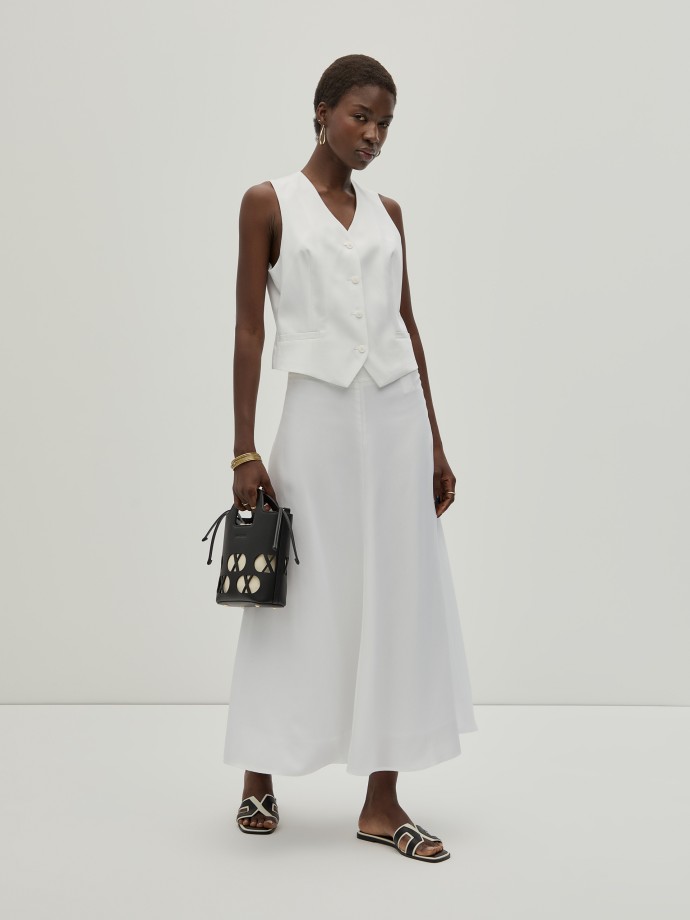 Lyocell and linen vest