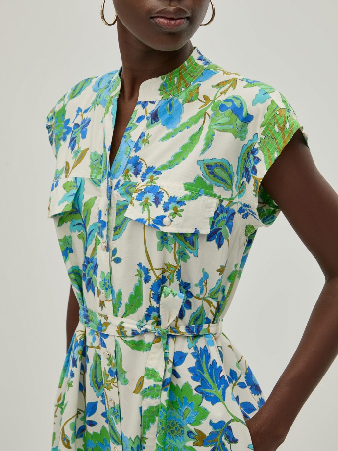 Printed shirt dress