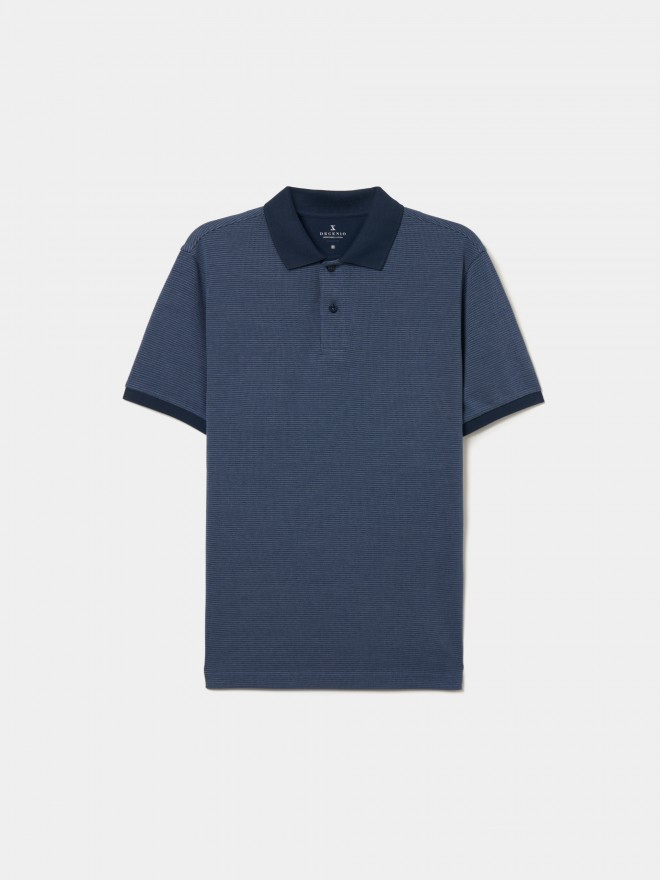 Two-tone knitted polo shirt