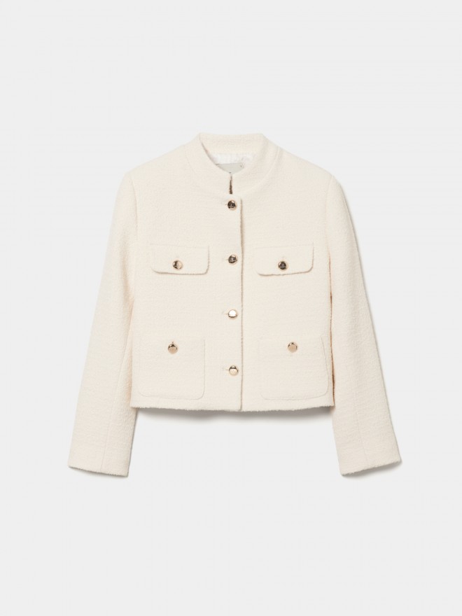 Casaco tweed curto