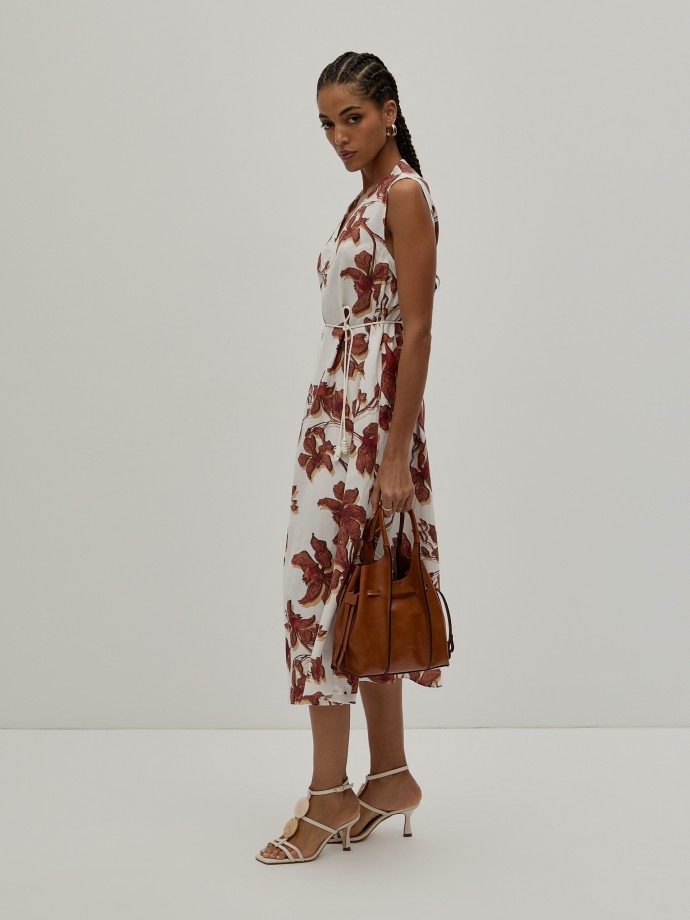 Vestido midi padro floral
