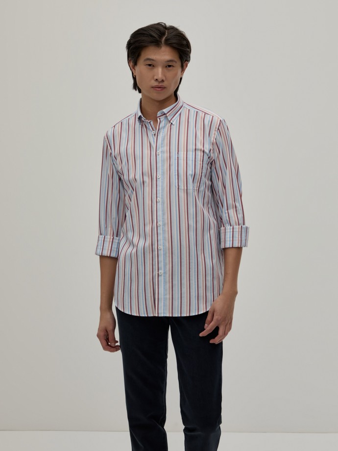Camisa Regular Fit com riscas