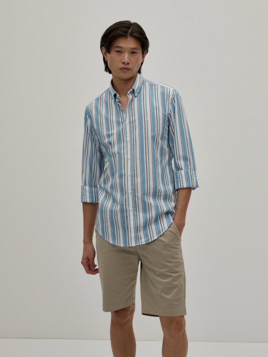 Camisa slim fit riscas