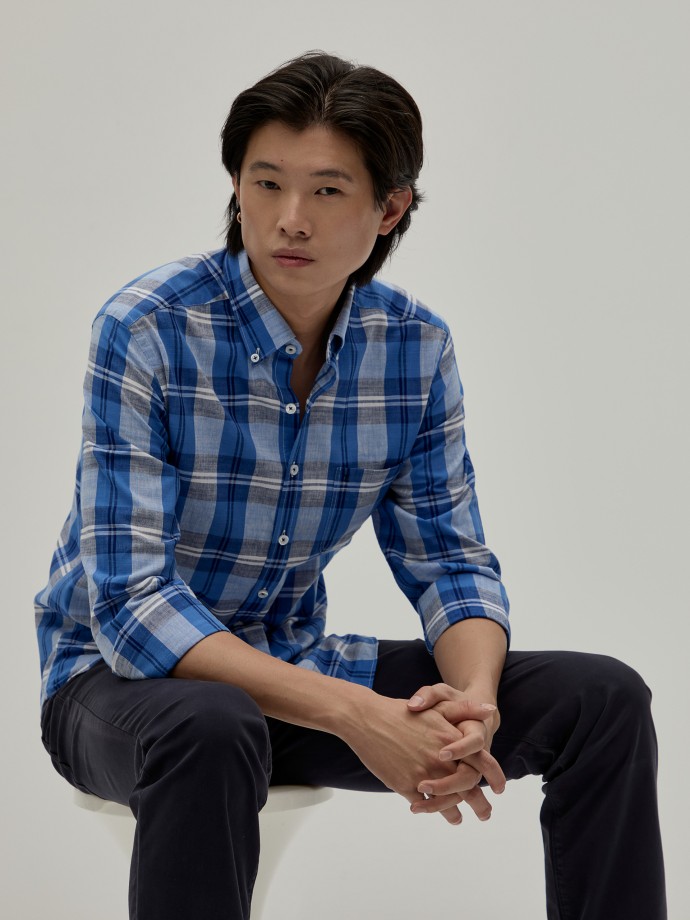 Checked slim fit shirt