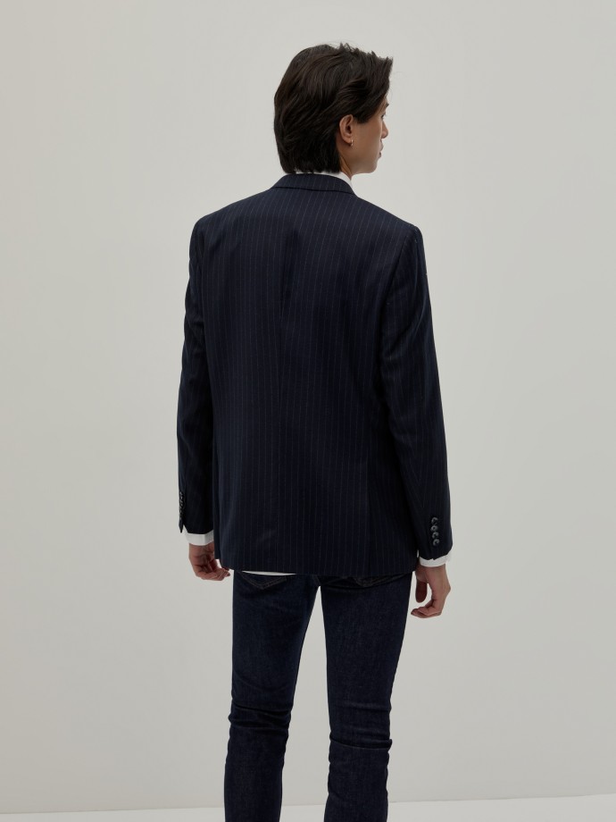 Blazer regular fit risca de giz
