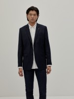 Blazer regular fit risca de giz