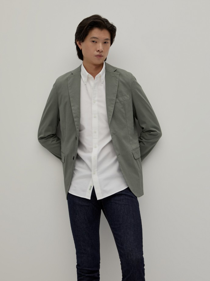 Blazer slim fit em algodão stretch Blazer slim fit em algodão stretch