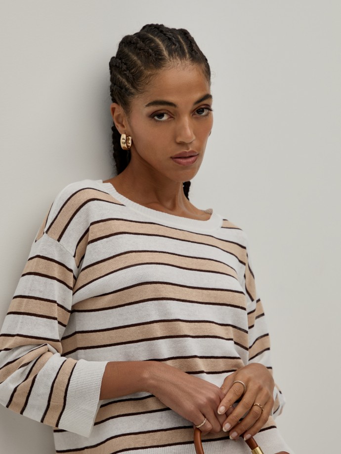 Striped knit sweater