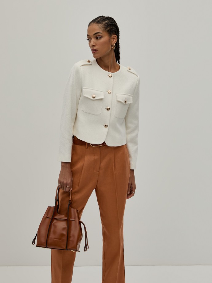 Casaco tweed curto