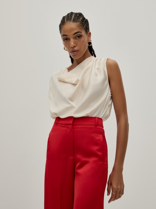 Draped flowy blouse
