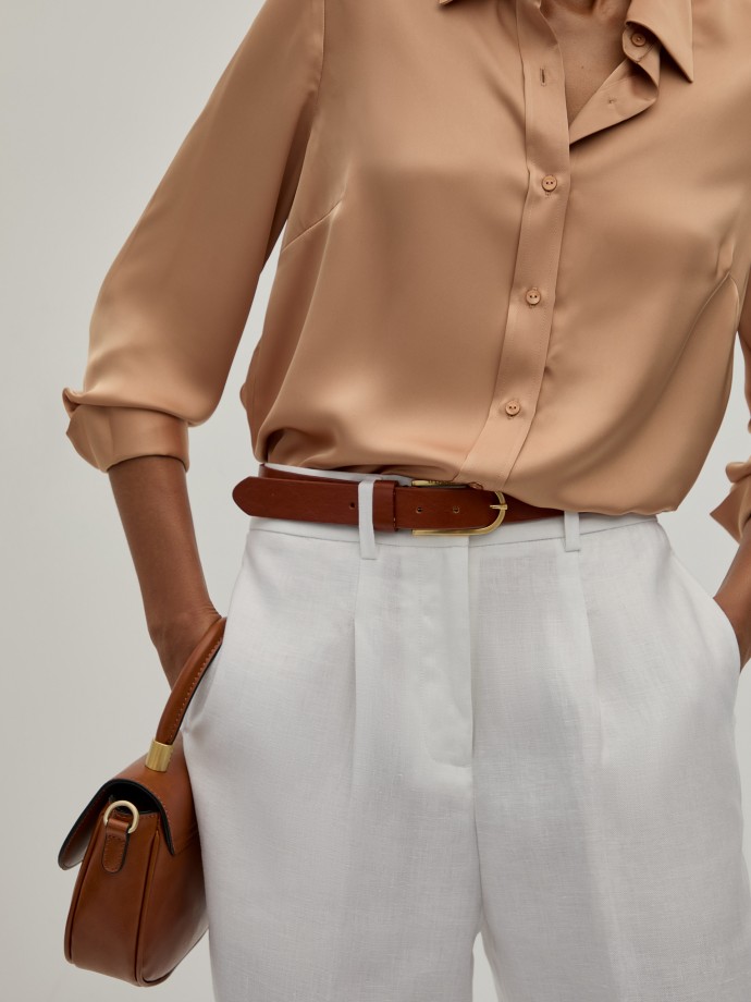 Pantaln clsico de lino