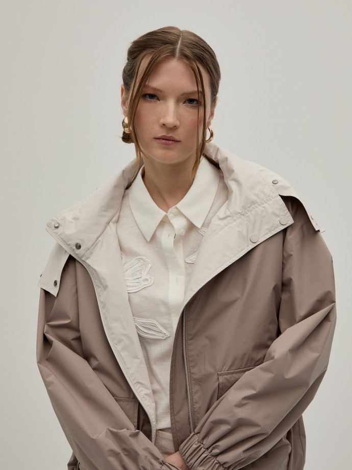Parka reversvel com capuz