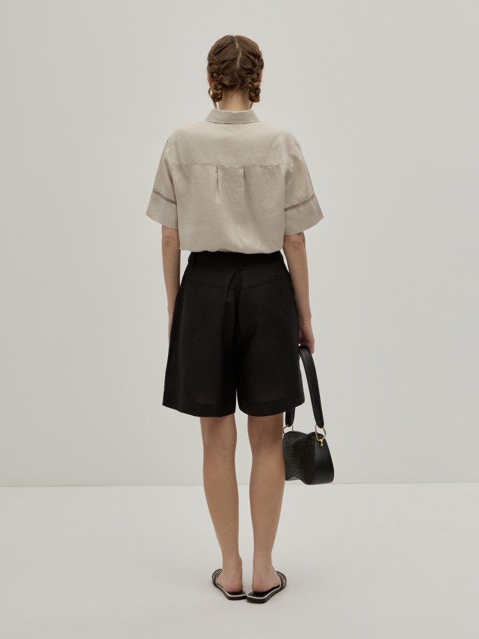 Linen blend shorts