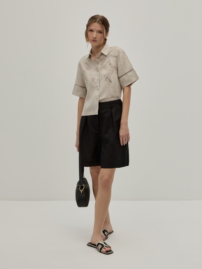 Linen blend shorts