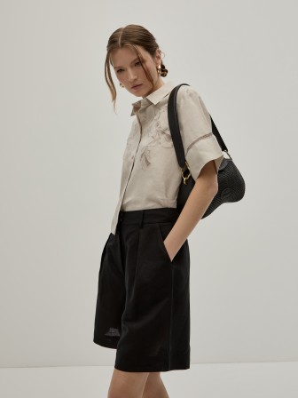 Linen blend shorts