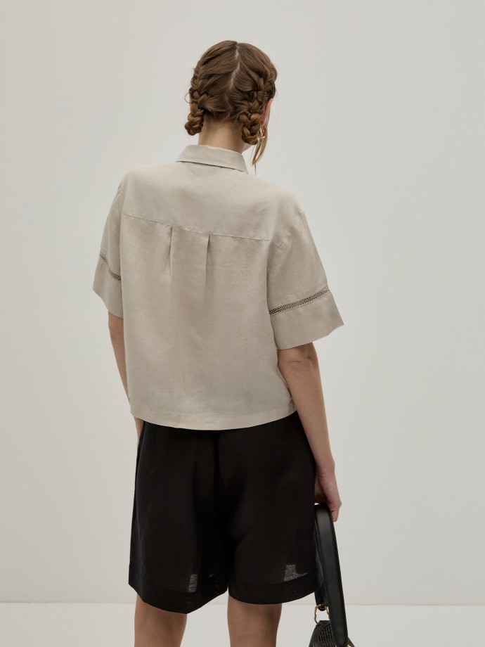 Blusa de lino con bordado