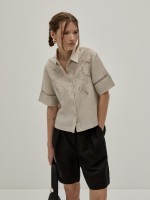 Blusa de lino con bordado