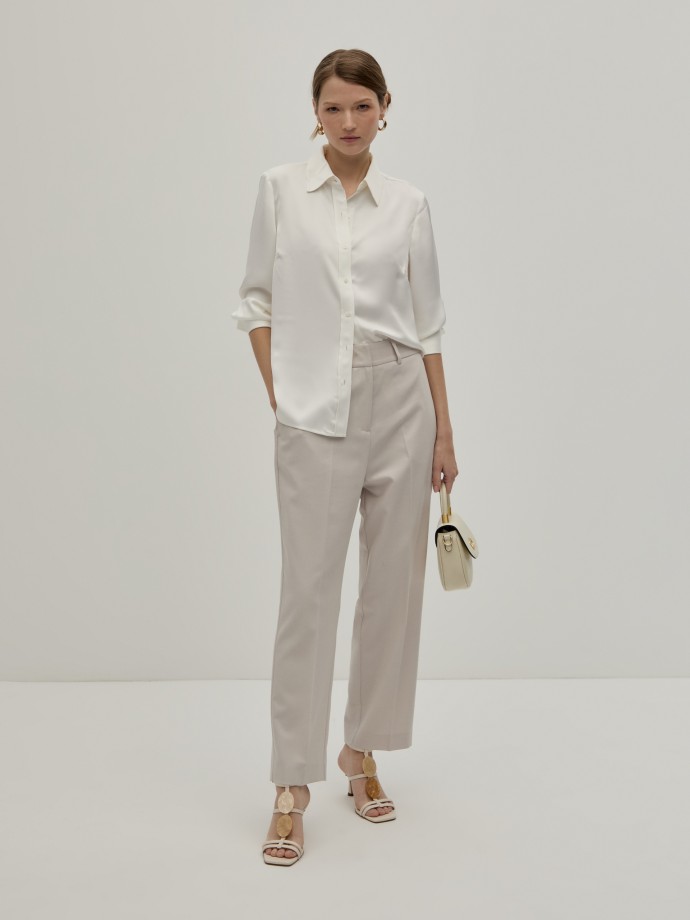 Camisa fluida acetinada