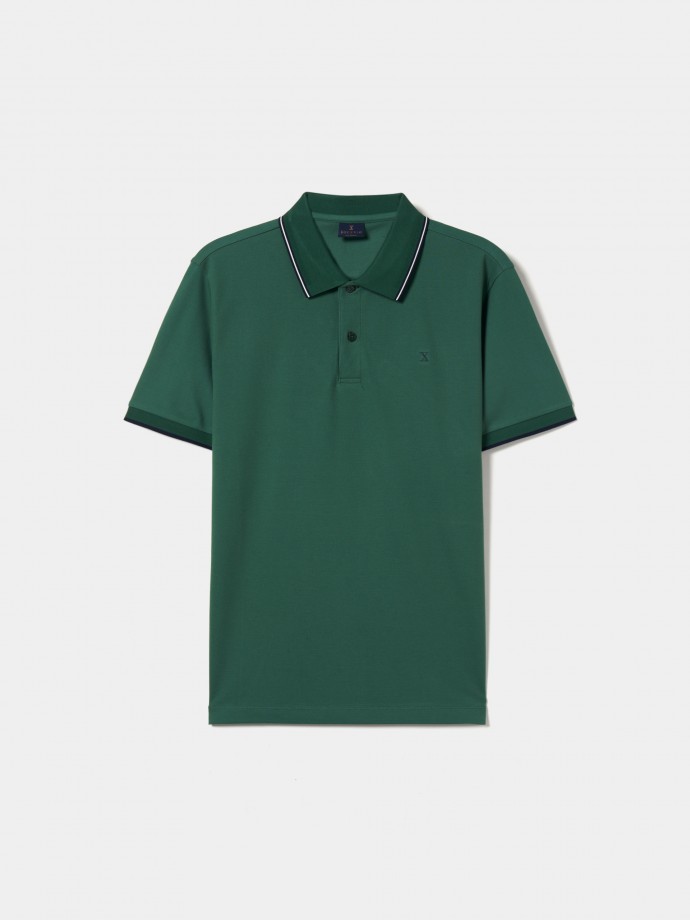 Slim fit pique polo shirt