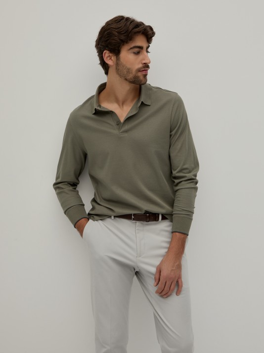 Long sleeve polo shirt