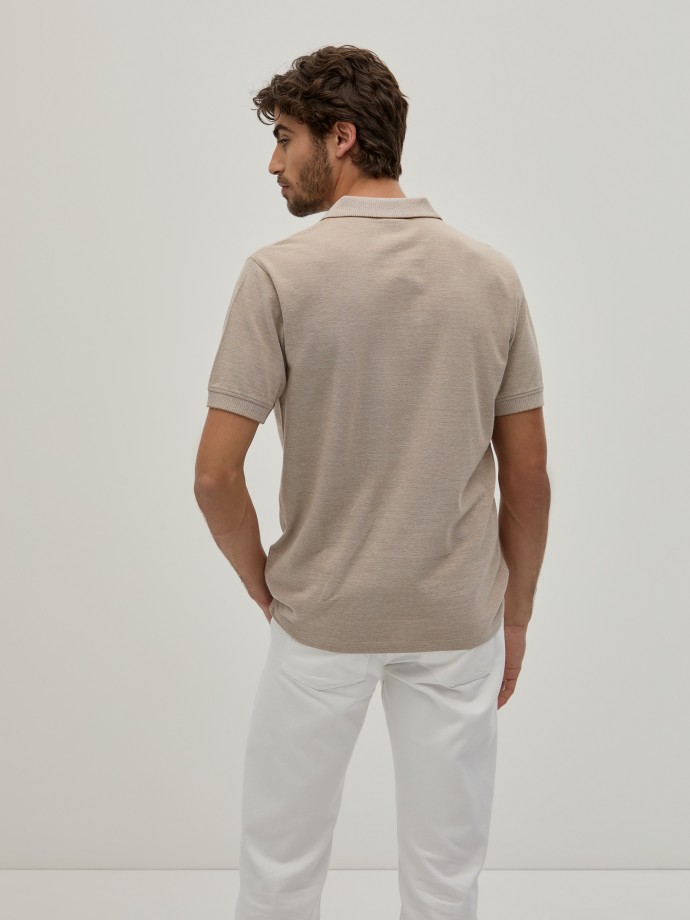 Two-tone pique polo shirt