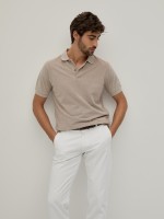 Two-tone pique polo shirt