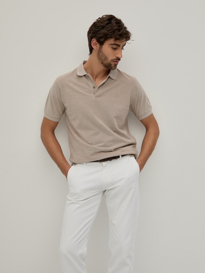 Two-tone pique polo shirt