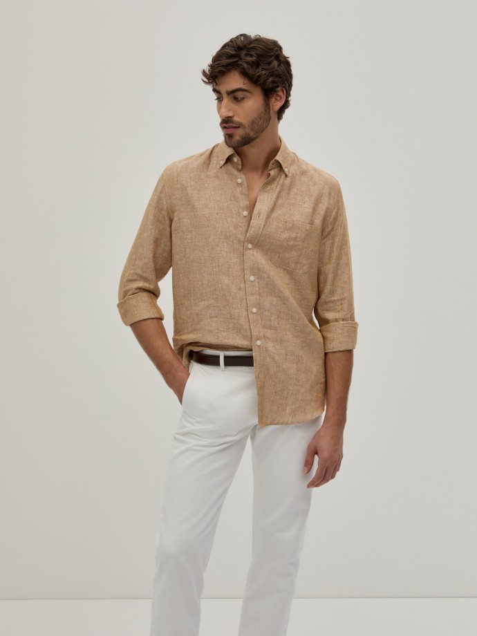 Camisa de linho regular fit