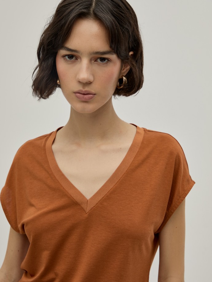 Camiseta de lyocell y algodn