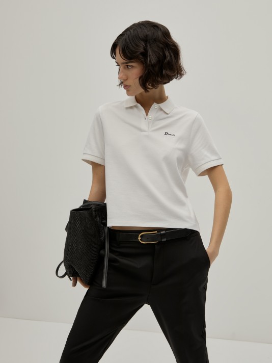 Polo piqu cropped