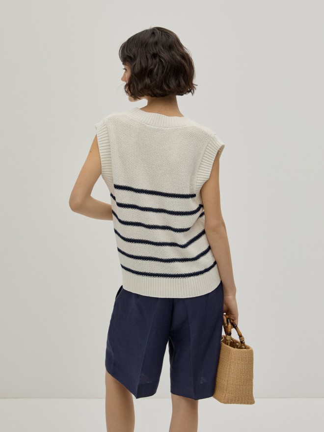 Striped knit vest Striped knit vest