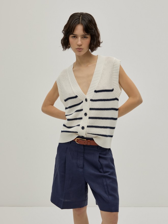 Striped knit vest Striped knit vest