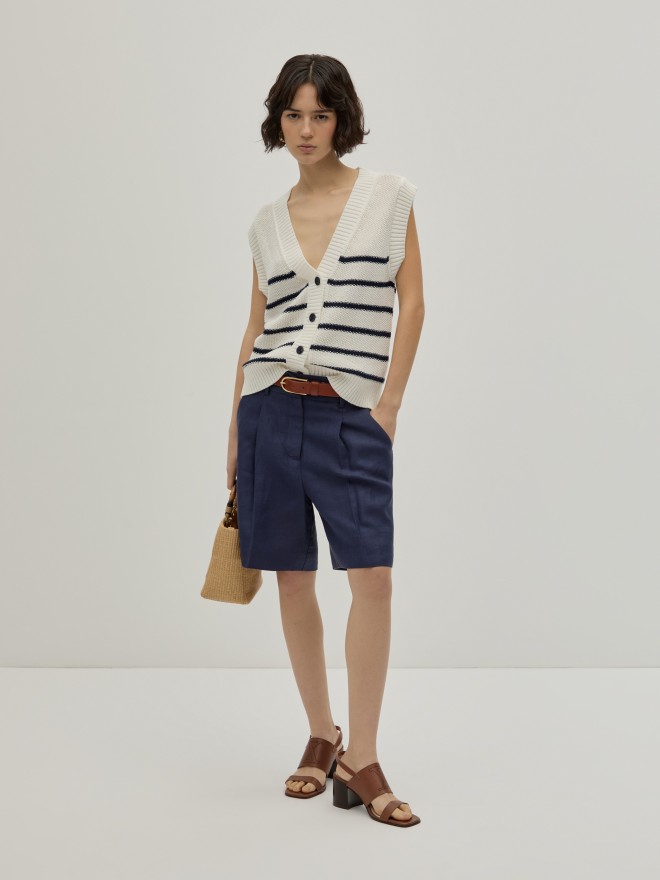 Striped knit vest Striped knit vest