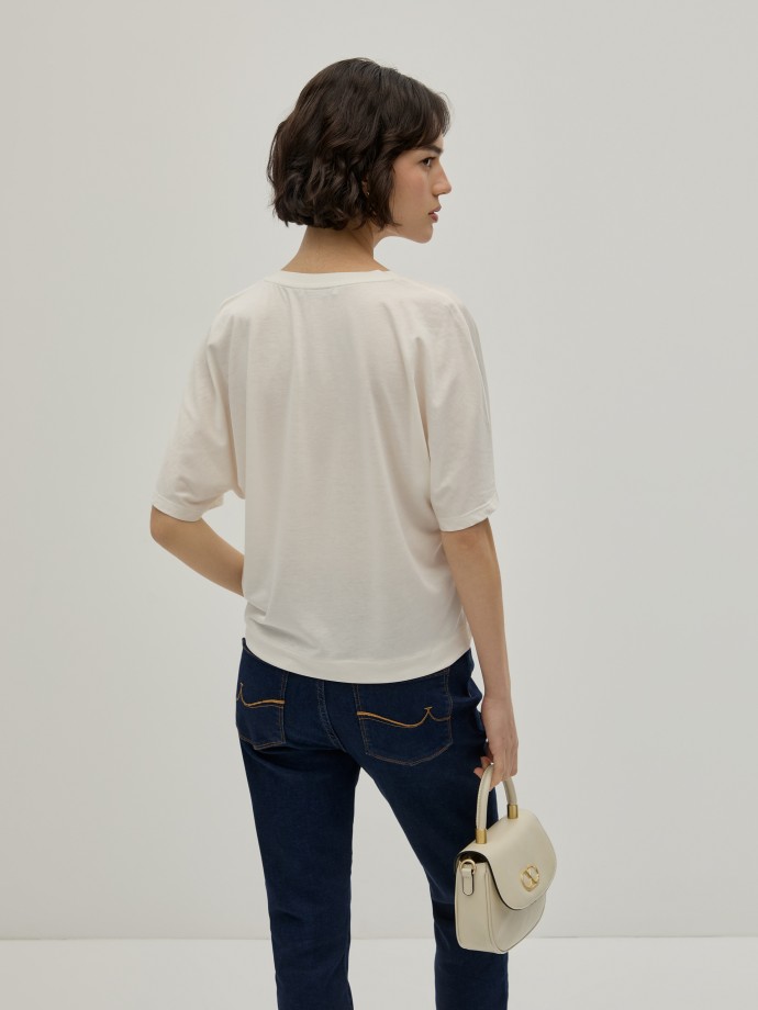 T-shirt em liocel e algodo